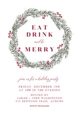 Pine Wreath - Christmas Invitation